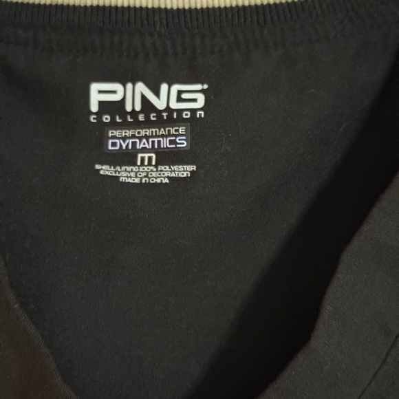 PING Mens Performance Dynamics Black Pullover V Neck Wind Golf Vest - Size M - Picture 2 of 3